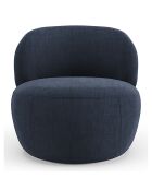 Fauteuil Eden Tissu tramé toucher doux bleu nuit - 73x76x76 cm