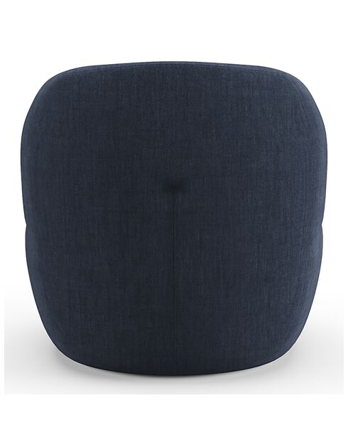 Fauteuil Eden Tissu tramé toucher doux bleu nuit - 73x76x76 cm