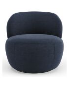 Fauteuil pivotant Eden Tissu tramé toucher doux bleu nuit - 73x76x80 cm