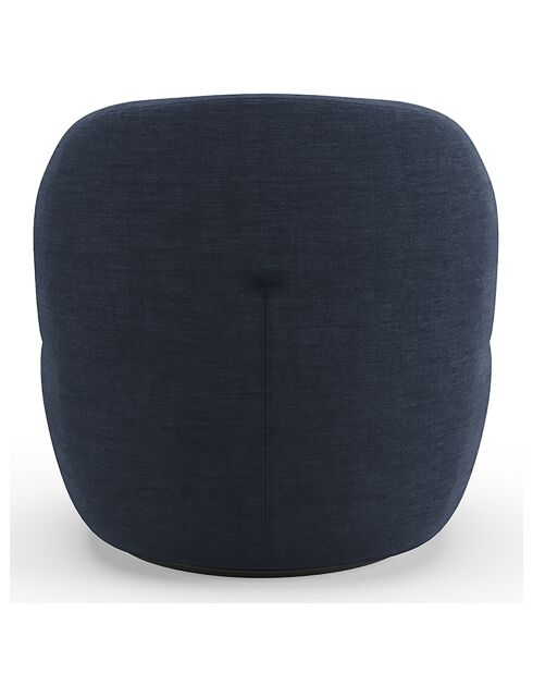 Fauteuil pivotant Eden Tissu tramé toucher doux bleu nuit - 73x76x80 cm