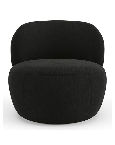 Fauteuil Eden Tissu tramé toucher doux noir  - 73x76x76 cm