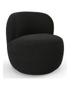 Fauteuil pivotant Eden Tissu tramé toucher doux noir - 73x76x80 cm
