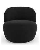 Fauteuil pivotant Eden Tissu tramé toucher doux noir - 73x76x80 cm