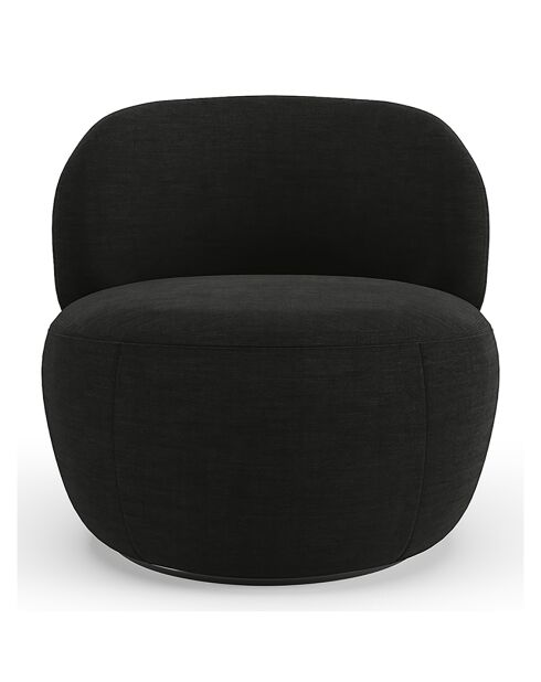 Fauteuil pivotant Eden Tissu tramé toucher doux noir - 73x76x80 cm