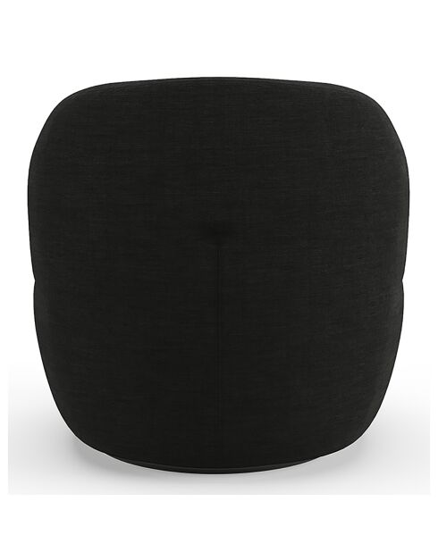 Fauteuil pivotant Eden Tissu tramé toucher doux noir - 73x76x80 cm
