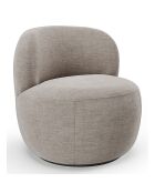 Fauteuil pivotant Eden Tissu tramé toucher doux taupe - 73x76x80 cm