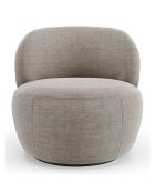 Fauteuil pivotant Eden Tissu tramé toucher doux taupe - 73x76x80 cm