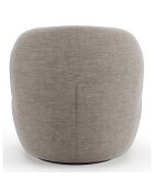 Fauteuil pivotant Eden Tissu tramé toucher doux taupe - 73x76x80 cm