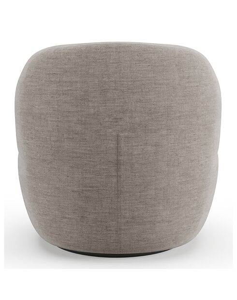 Fauteuil pivotant Eden Tissu tramé toucher doux taupe - 73x76x80 cm