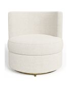 Fauteuil pivotant Etan en bouclette blanc - 72x68x68 cm