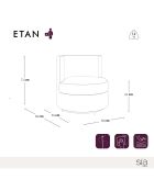 Fauteuil pivotant Etan en bouclette blanc - 72x68x68 cm