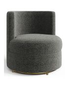 Fauteuil pivotant Etan en bouclette gris foncé - 72x68x68 cm