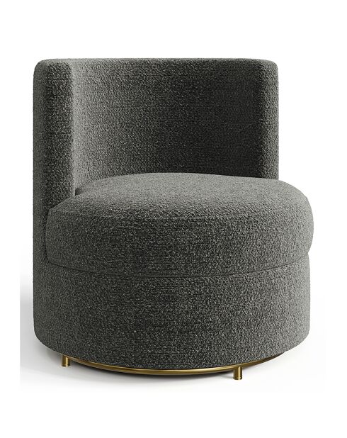 Fauteuil pivotant Etan en bouclette gris foncé - 72x68x68 cm
