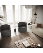 Fauteuil pivotant Etan en bouclette gris foncé - 72x68x68 cm