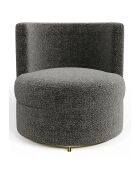 Fauteuil pivotant Etan en bouclette gris foncé - 72x68x68 cm