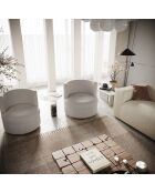 Fauteuil pivotant Etan en bouclette taupe - 72x68x68 cm