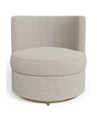 Fauteuil pivotant Etan en bouclette taupe - 72x68x68 cm