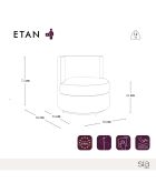 Fauteuil pivotant Etan en bouclette taupe - 72x68x68 cm