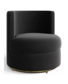 Fauteuil pivotant Etan en Velours noir - 72x68x68 cm