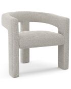Fauteuil de salle à manger Mila Bouclette taupe - 59x64x75 cm