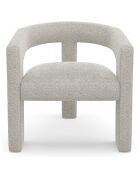 Fauteuil de salle à manger Mila Bouclette taupe - 59x64x75 cm