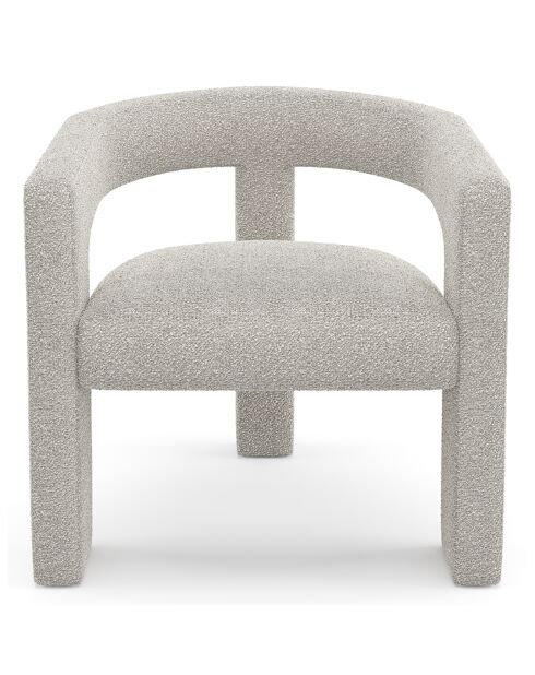 Fauteuil de salle à manger Mila Bouclette taupe - 59x64x75 cm