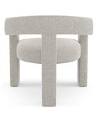 Fauteuil de salle à manger Mila Bouclette taupe - 59x64x75 cm