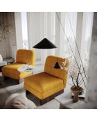 Fauteuil Nolan en Velours texturé moutarde - 61x75x76 cm