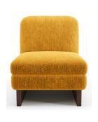 Fauteuil Nolan en Velours texturé moutarde - 61x75x76 cm