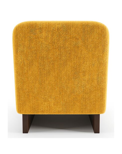 Fauteuil Nolan en Velours texturé moutarde - 61x75x76 cm