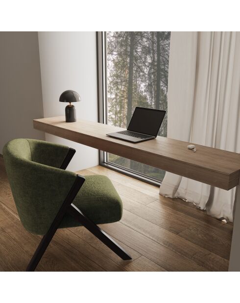 Fauteuil Plush  en Velours texturé kaki - 74x66.5x69 cm