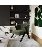 Fauteuil Plush  en Velours texturé kaki - 74x66.5x69 cm