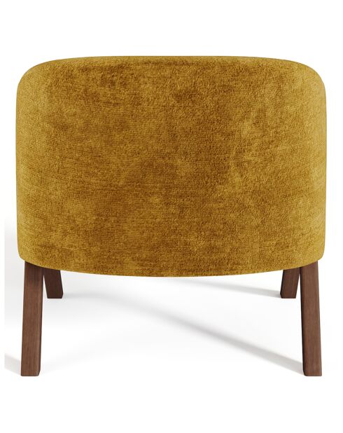 Fauteuil Plush Velours texturé moutarde - 74x66.5x69 cm