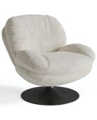 Fauteuil pivotant Replay en Velours texturé crème - 84x85x85 cm