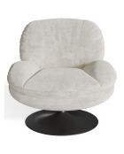 Fauteuil pivotant Replay en Velours texturé crème - 84x85x85 cm