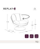 Fauteuil pivotant Replay en Velours texturé crème - 84x85x85 cm