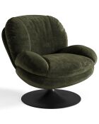 Fauteuil pivotant Replay en Velours texturé kaki - 84x85x85 cm