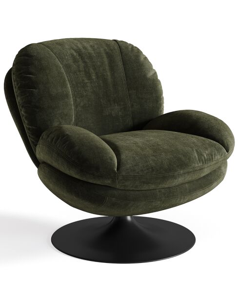 Fauteuil pivotant Replay en Velours texturé kaki - 84x85x85 cm