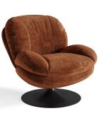 Fauteuil pivotant Replay en Velours texturé terracotta - 84x85x85 cm