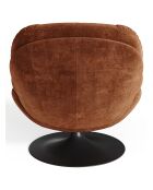 Fauteuil pivotant Replay en Velours texturé terracotta - 84x85x85 cm