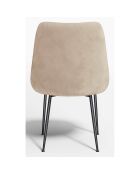 2 Chaises Rakel Tissu tramé toucher doux beige taupe  - 82x64x55 cm