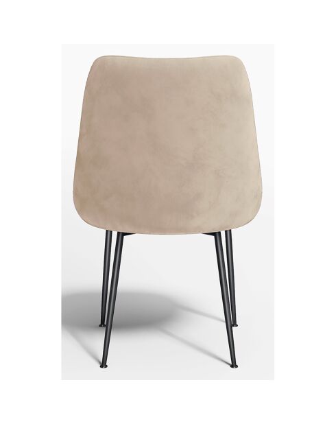 2 Chaises Rakel Tissu tramé toucher doux beige taupe  - 82x64x55 cm