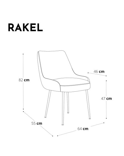 2 Chaises Rakel Tissu tramé toucher doux beige taupe  - 82x64x55 cm