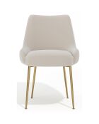 2 Chaises Rakel Velours Pieds brossés crème - 82x64x55 cm