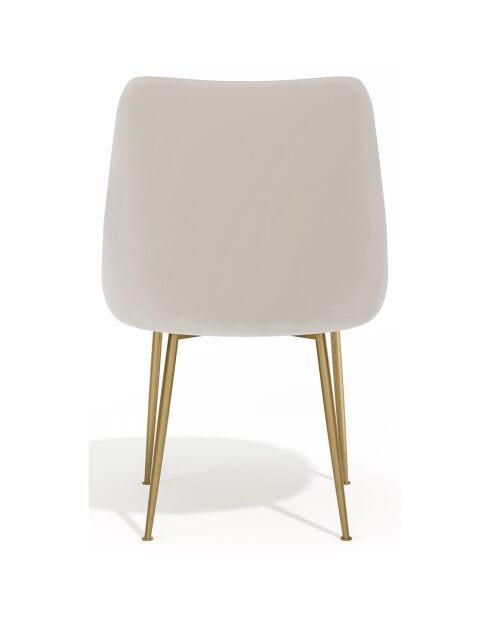 2 Chaises Rakel Velours Pieds brossés crème - 82x64x55 cm