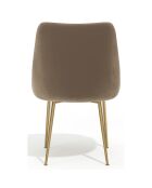 2 Chaises Rakel en Velours Pieds brossés taupe - 82x64x55 cm