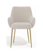 2 Petits Fauteuils Rakel en Velours Pieds brossés crème - 82x64x55 cm