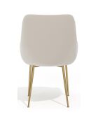 2 Petits Fauteuils Rakel en Velours Pieds brossés crème - 82x64x55 cm
