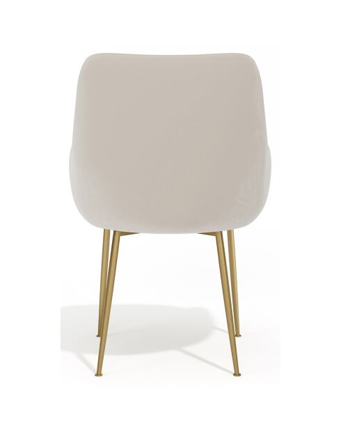 2 Petits Fauteuils Rakel en Velours Pieds brossés crème - 82x64x55 cm