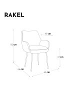 2 Petits Fauteuils Rakel en Velours Pieds brossés crème - 82x64x55 cm